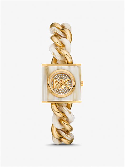 michael kors watch mk-2012 89-0-408|Michael Kors petite lock bracelet.